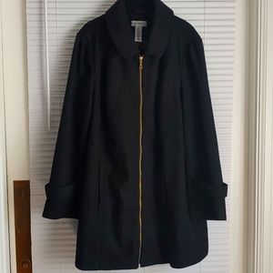 Catherine's black zip wool blend coat